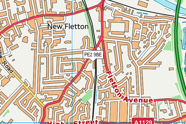 PE2 9BE map - OS VectorMap District (Ordnance Survey)