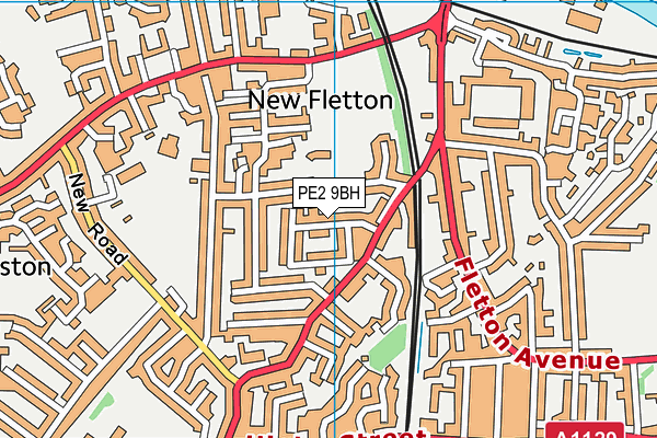 PE2 9BH map - OS VectorMap District (Ordnance Survey)