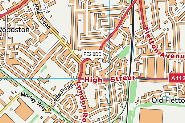 PE2 9DD map - OS VectorMap District (Ordnance Survey)