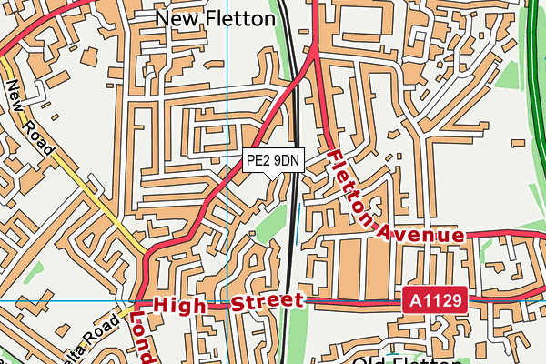 PE2 9DN map - OS VectorMap District (Ordnance Survey)