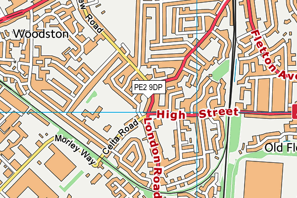 PE2 9DP map - OS VectorMap District (Ordnance Survey)