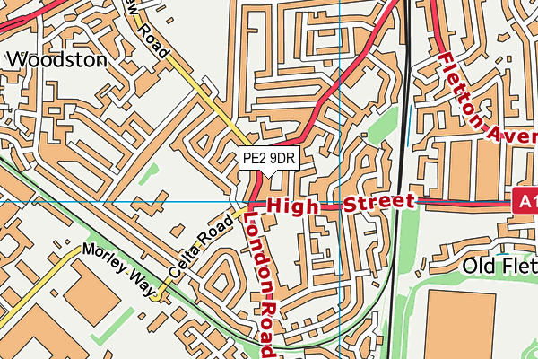 Old Fletton Primary School map (PE2 9DR) - OS VectorMap District (Ordnance Survey)