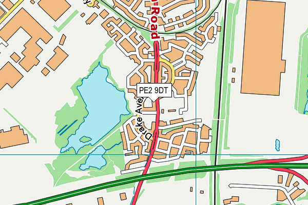 PE2 9DT map - OS VectorMap District (Ordnance Survey)