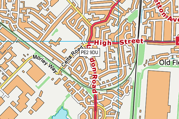 PE2 9DU map - OS VectorMap District (Ordnance Survey)