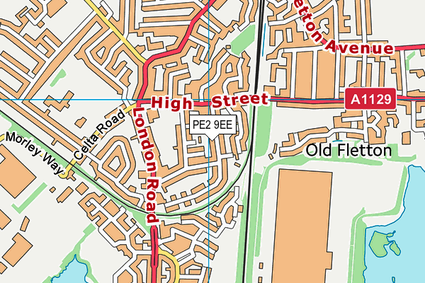 PE2 9EE map - OS VectorMap District (Ordnance Survey)