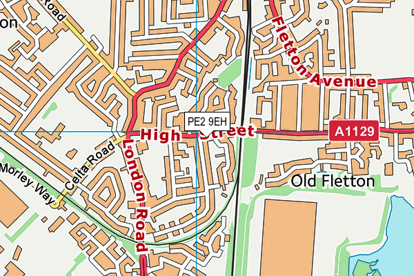 PE2 9EH map - OS VectorMap District (Ordnance Survey)