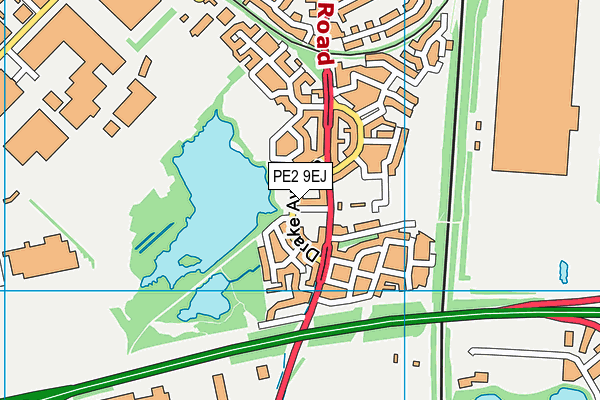 PE2 9EJ map - OS VectorMap District (Ordnance Survey)