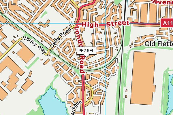 PE2 9EL map - OS VectorMap District (Ordnance Survey)