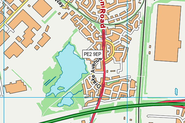 PE2 9EP map - OS VectorMap District (Ordnance Survey)