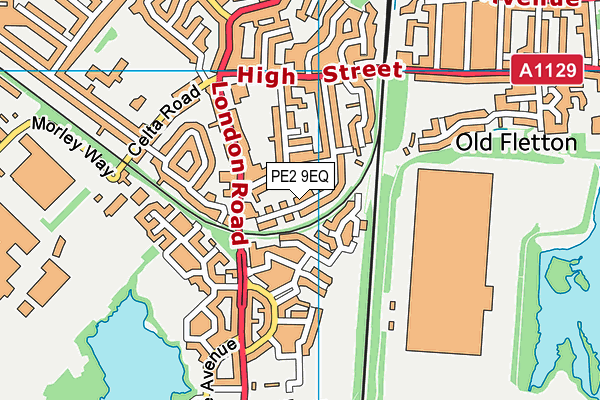 PE2 9EQ map - OS VectorMap District (Ordnance Survey)