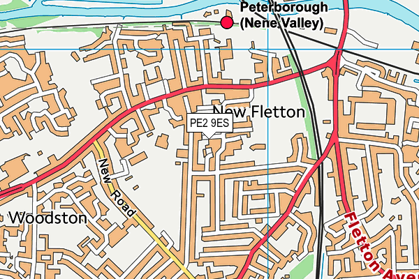 PE2 9ES map - OS VectorMap District (Ordnance Survey)