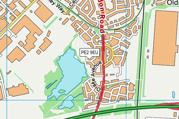 PE2 9EU map - OS VectorMap District (Ordnance Survey)