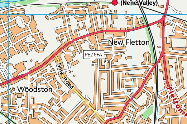 PE2 9FA map - OS VectorMap District (Ordnance Survey)