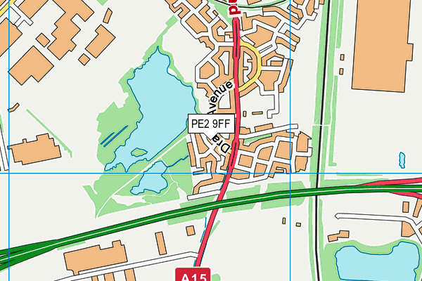 PE2 9FF map - OS VectorMap District (Ordnance Survey)