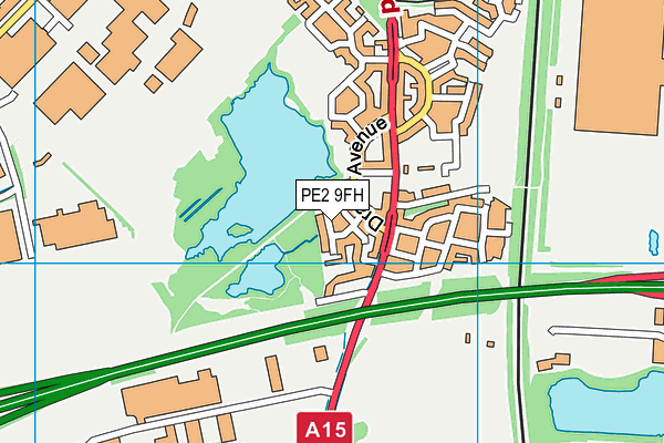 PE2 9FH map - OS VectorMap District (Ordnance Survey)