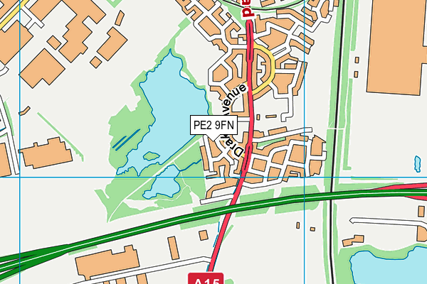 PE2 9FN map - OS VectorMap District (Ordnance Survey)