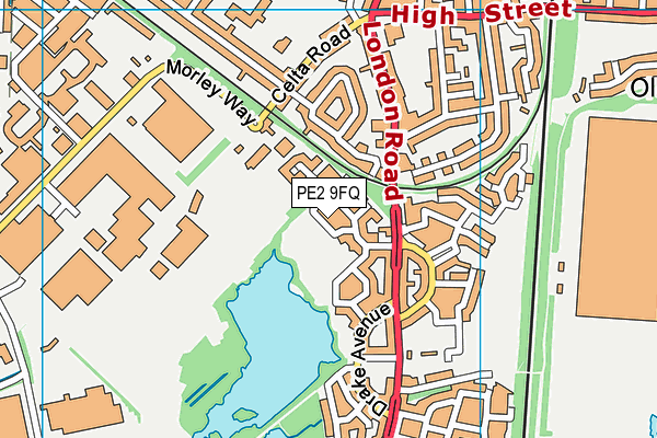 PE2 9FQ map - OS VectorMap District (Ordnance Survey)