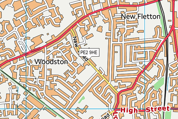 PE2 9HE map - OS VectorMap District (Ordnance Survey)
