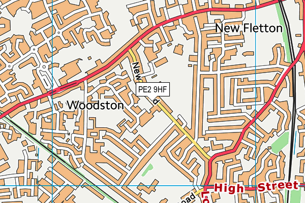 PE2 9HF map - OS VectorMap District (Ordnance Survey)
