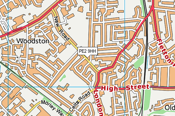 PE2 9HH map - OS VectorMap District (Ordnance Survey)