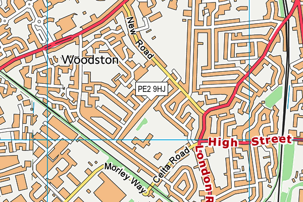 PE2 9HJ map - OS VectorMap District (Ordnance Survey)