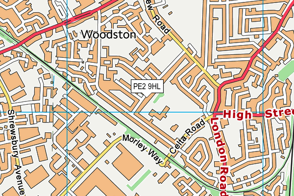 PE2 9HL map - OS VectorMap District (Ordnance Survey)