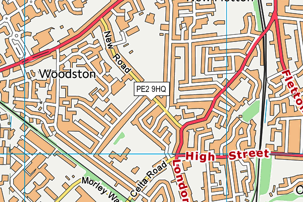 PE2 9HQ map - OS VectorMap District (Ordnance Survey)