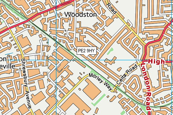 PE2 9HY map - OS VectorMap District (Ordnance Survey)