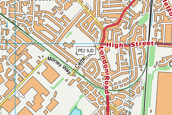 PE2 9JD map - OS VectorMap District (Ordnance Survey)