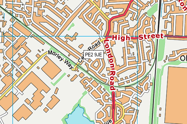 PE2 9JE map - OS VectorMap District (Ordnance Survey)