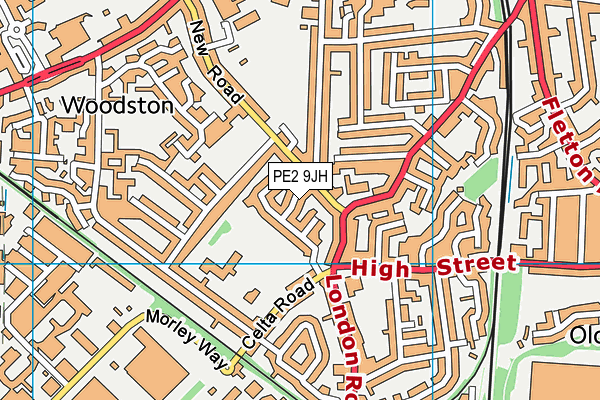 PE2 9JH map - OS VectorMap District (Ordnance Survey)