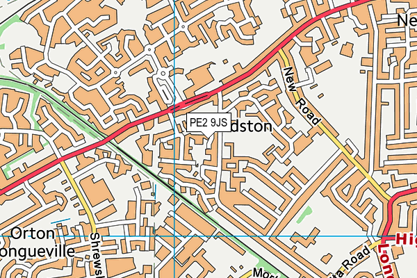 PE2 9JS map - OS VectorMap District (Ordnance Survey)