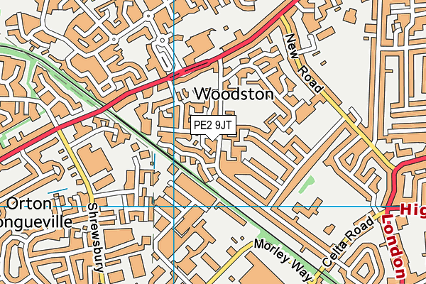 PE2 9JT map - OS VectorMap District (Ordnance Survey)