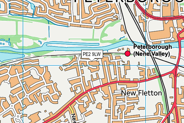 PE2 9LW map - OS VectorMap District (Ordnance Survey)