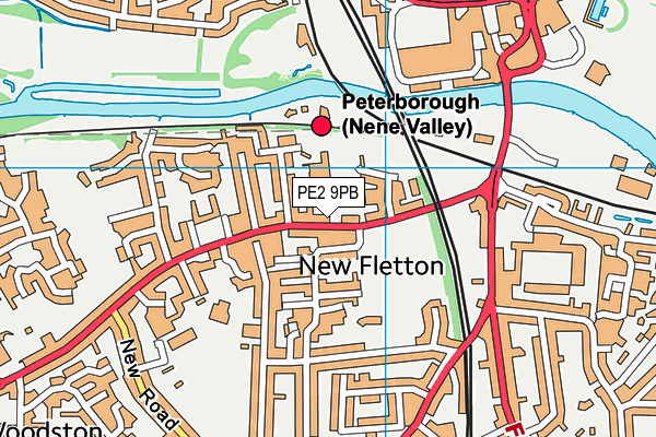 PE2 9PB map - OS VectorMap District (Ordnance Survey)