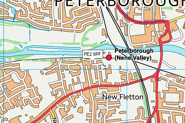 PE2 9PF map - OS VectorMap District (Ordnance Survey)