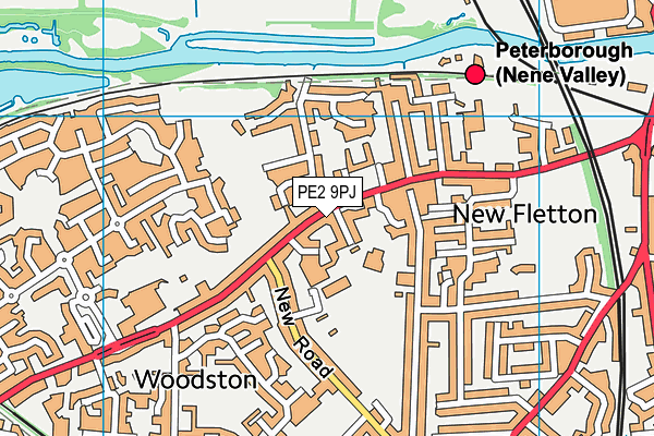 PE2 9PJ map - OS VectorMap District (Ordnance Survey)