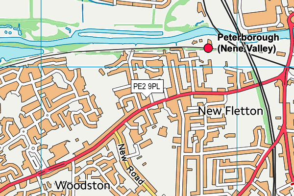 PE2 9PL map - OS VectorMap District (Ordnance Survey)