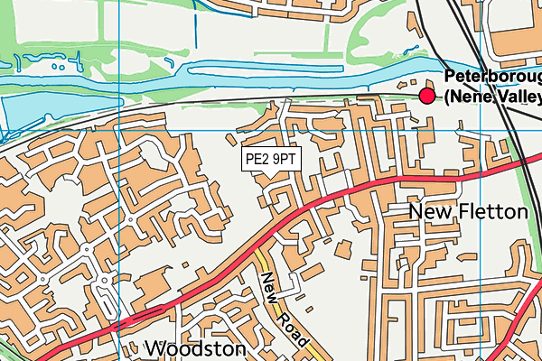 PE2 9PT map - OS VectorMap District (Ordnance Survey)