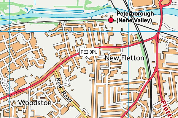 PE2 9PU map - OS VectorMap District (Ordnance Survey)