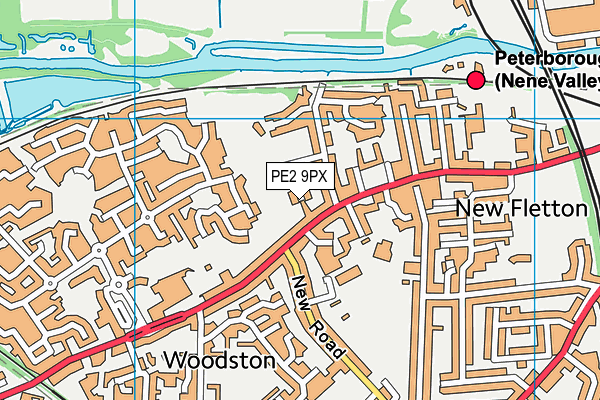 PE2 9PX map - OS VectorMap District (Ordnance Survey)