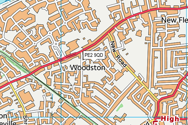 PE2 9QD map - OS VectorMap District (Ordnance Survey)