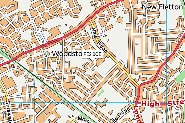 PE2 9QE map - OS VectorMap District (Ordnance Survey)