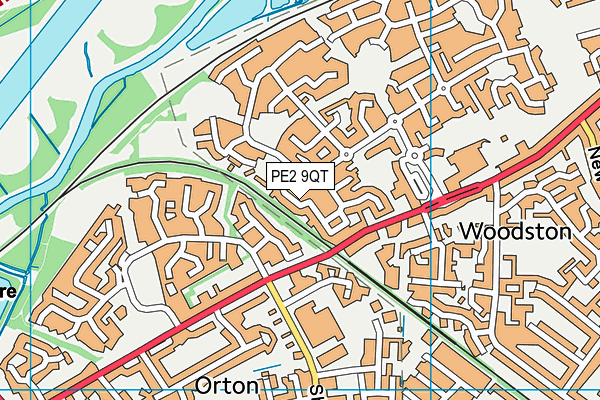 PE2 9QT map - OS VectorMap District (Ordnance Survey)