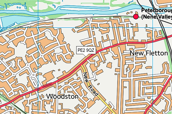 PE2 9QZ map - OS VectorMap District (Ordnance Survey)
