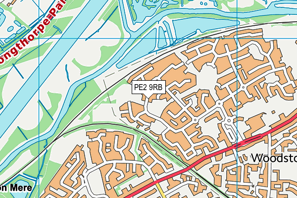 PE2 9RB map - OS VectorMap District (Ordnance Survey)