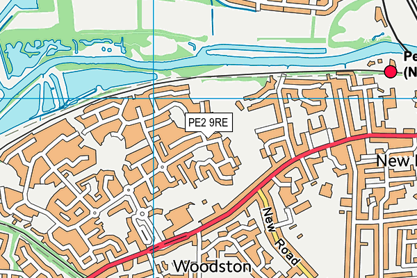 PE2 9RE map - OS VectorMap District (Ordnance Survey)