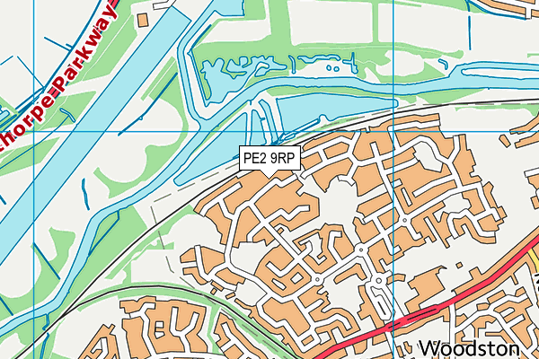 PE2 9RP map - OS VectorMap District (Ordnance Survey)