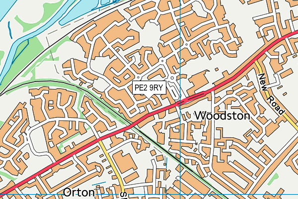 PE2 9RY map - OS VectorMap District (Ordnance Survey)