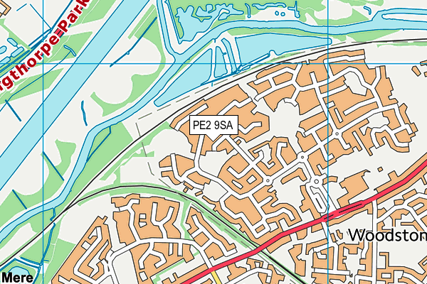 PE2 9SA map - OS VectorMap District (Ordnance Survey)